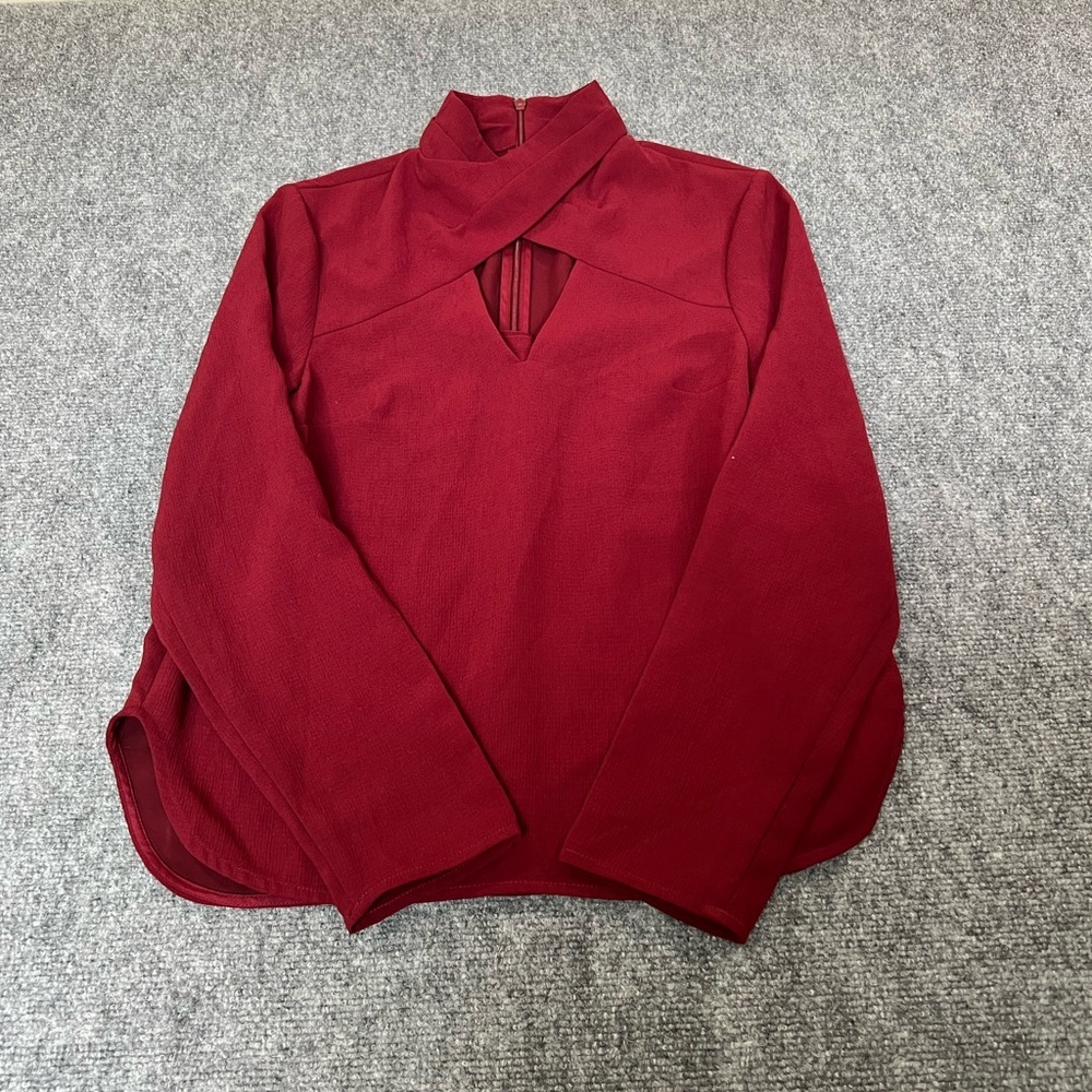 C/MEO Collective Burgundy High Neck Top pomegranate color size S